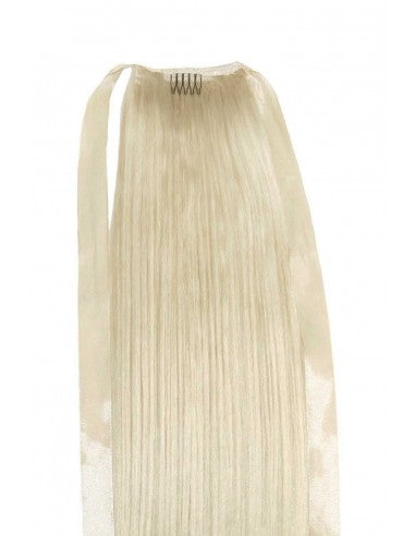Coada din Par Natural Blond Platinat #60