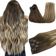 Extensii De Par Clip On Balayage Saten Ciocolatiu Blond #3/#60