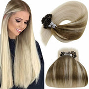 Extensii de păr cheratină Ombre Saten Deschis/Blond