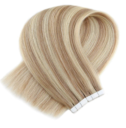 Extensii cu Banda Suvitat Blond Inchis Blond Deschis #12 # 60