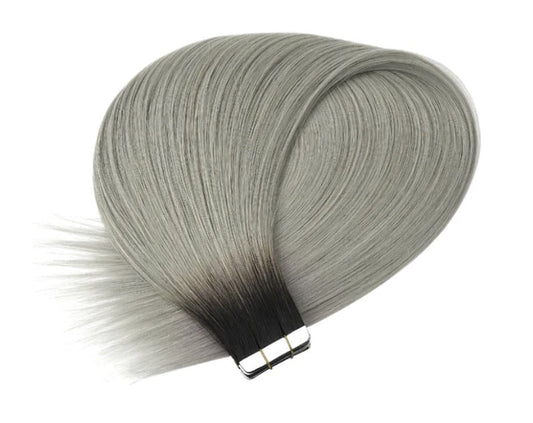 Extensii cu Banda Ombre Negru Grey #1#grey