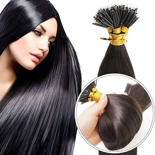 Extensii cu Nanoring Negru Natural #1B