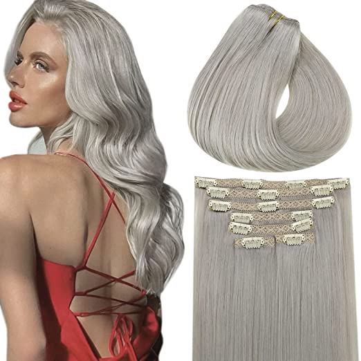 Extensii De Par Clip On Blond Grey