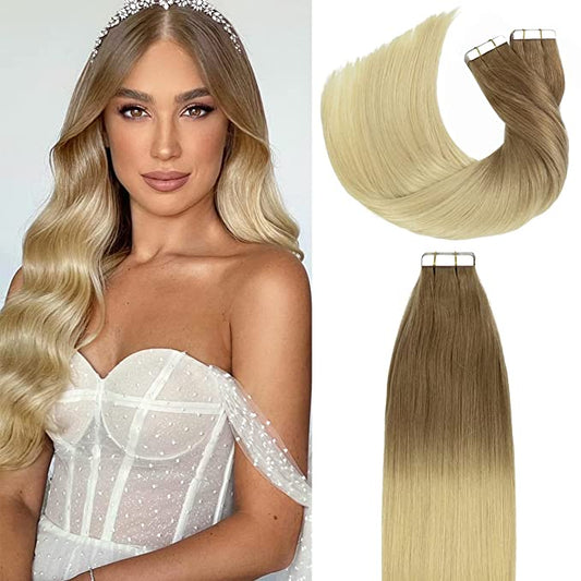 Extensii cu Banda Ombre Saten Blond Deschis #8 #60