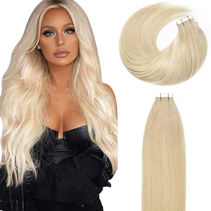 Extensii cu Banda Blond Platinat#60