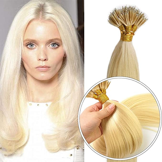 Extensii de par cu Nanoring Blond Deschis #60