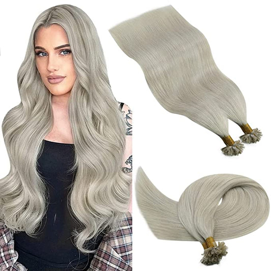 Extensii de par cu cheratina Blond Grey